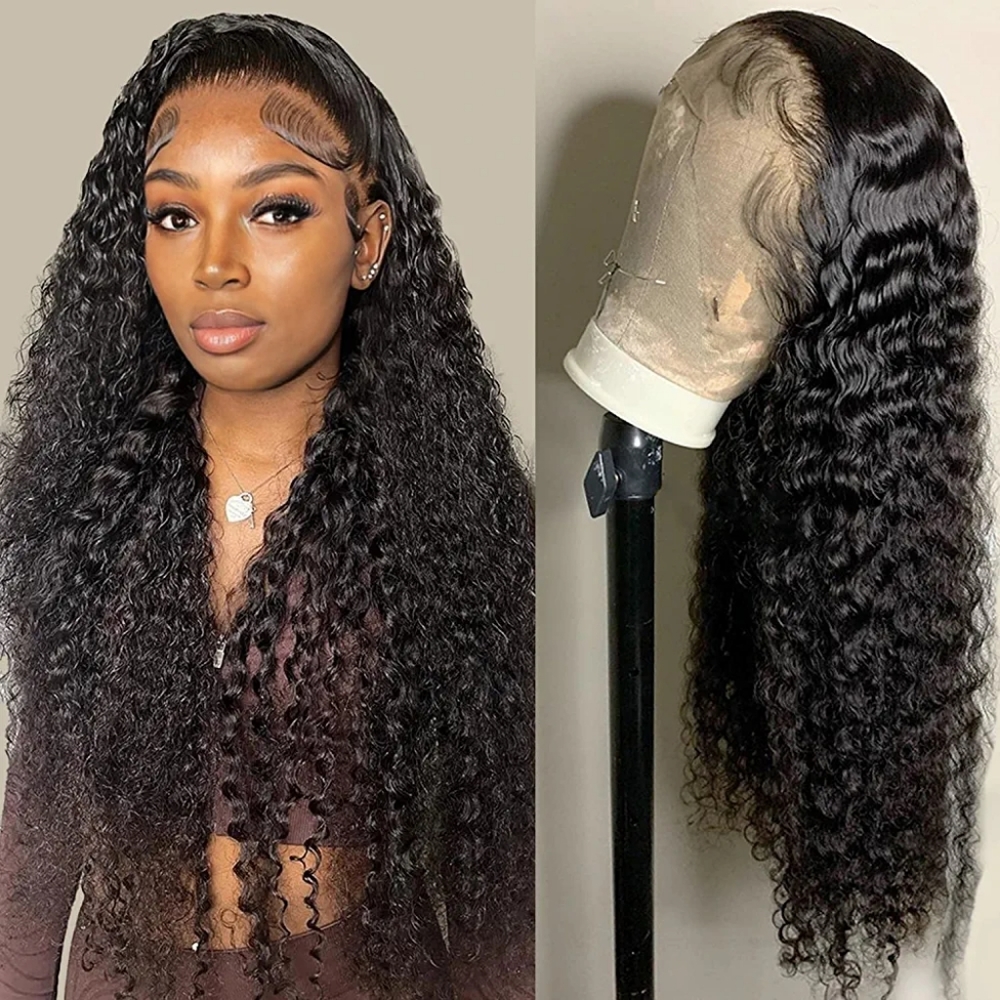 Deep Wave Lace Front Human Hair Wig 26 inches 180% Density